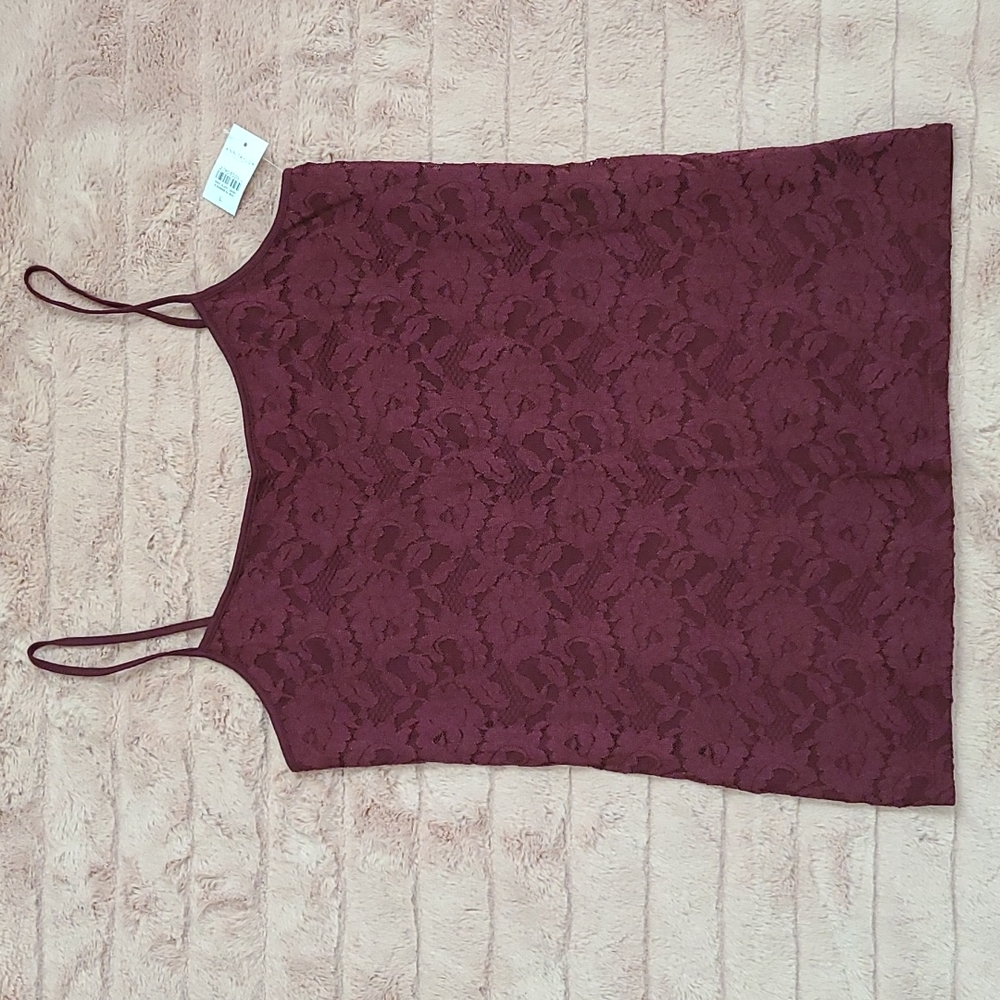 Ann Taylor Factory Floral Lace Front Camisole (L)